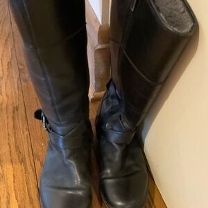 UGG Black Leather Winter Boots
